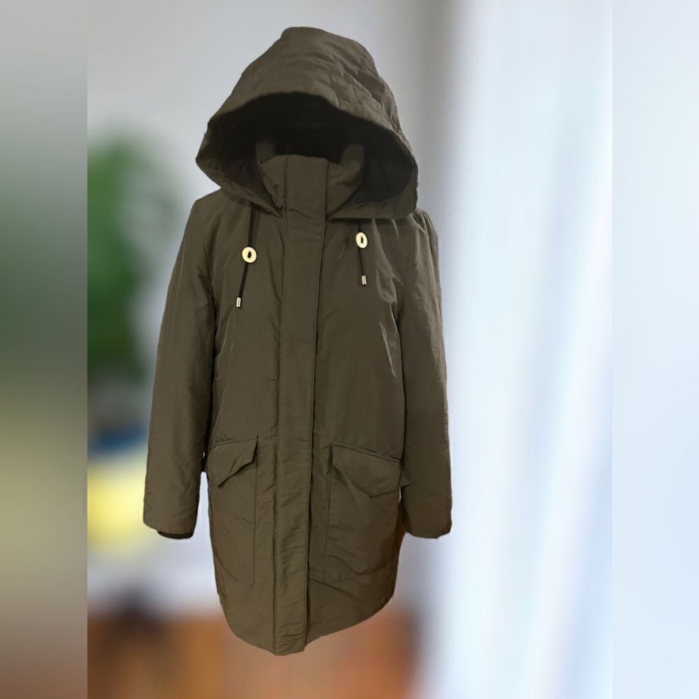 Zara Outerwear Hooded Winter Snow Ski Quilted Parka Size M - Picture 4 of 16